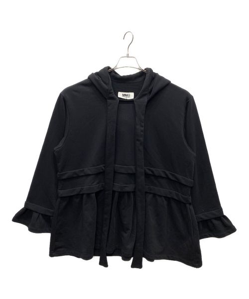 MM6 Maison Margiela（エムエムシックス メゾンマルジェラ）MM6 Maison Margiela (エムエムシックス メゾンマルジェラ) FLARED EFFECT OVERSIZED HOODIE ブラック サイズ:mの古着・服飾アイテム