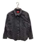 SUPREMEシュプリーム）の古着「Warp Jacquard Logos Denim Shirt」｜ブラック