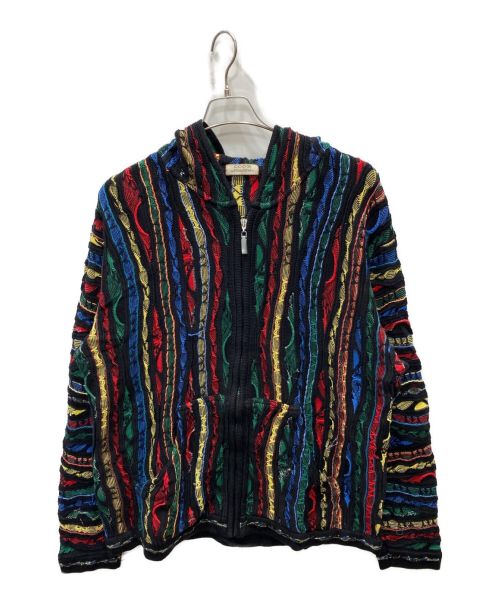 Coogi（クージー）Coogi (クージー) ジップアップニットジャケット ブラック サイズ:XLの古着・服飾アイテム