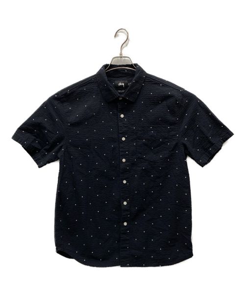 stussy（ステューシー）stussy (ステューシー) シアサッカードットシャツ ブラック サイズ:Mの古着・服飾アイテム