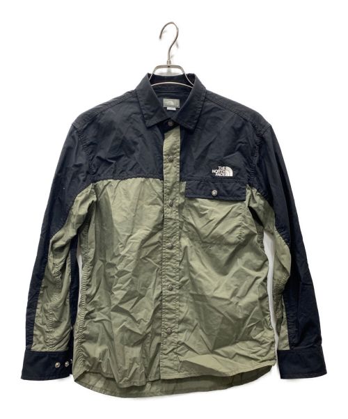 THE NORTH FACE（ザ ノース フェイス）THE NORTH FACE (ザ ノース フェイス) L/S Nuptse Shirt グリーン サイズ:Sの古着・服飾アイテム