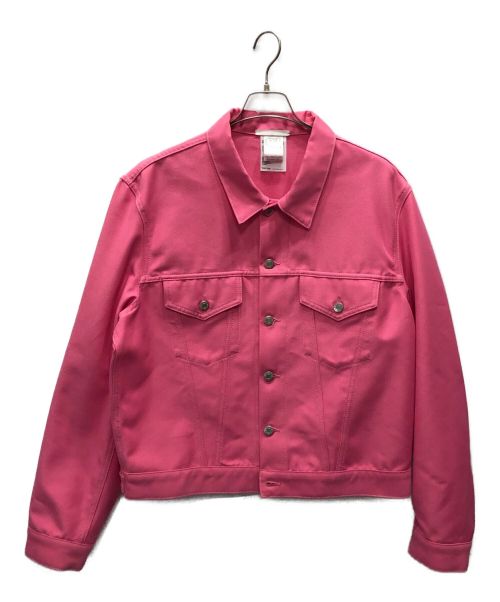 HELMUT LANG（ヘルムートラング）HELMUT LANG (ヘルムートラング) Pink Denim Trucker Jacket ピンク サイズ:XXLの古着・服飾アイテム