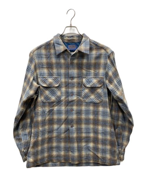 PENDLETON（ペンドルトン）PENDLETON (ペンドルトン) オンブレウールェックシャツ ブルー×ベージュ サイズ:Lの古着・服飾アイテム