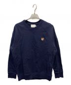 maison kitsuneメゾンキツネ）の古着「FOX HEAD PATCH CLASSIC SWEATSHIRT」｜ネイビー