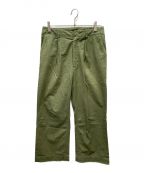 AURALEEオーラリー）の古着「WASHED FINX TWILL WIDE PANTS」｜グリーン