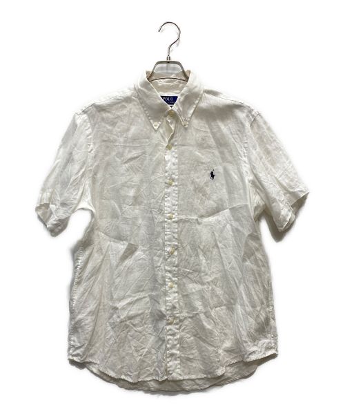 POLO RALPH LAUREN（ポロ・ラルフローレン）POLO RALPH LAUREN (ポロ・ラルフローレン) 半袖リネンシャツ ホワイト サイズ:Ⅼの古着・服飾アイテム