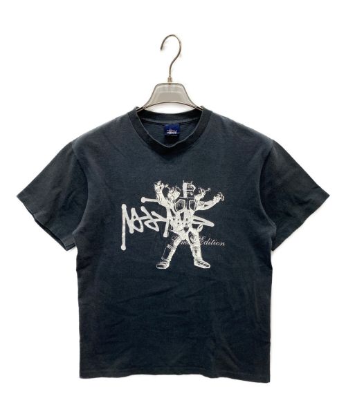 stussy（ステューシー）stussy (ステューシー) ヴィンテージプリントTシャツ ネイビー サイズ:Mの古着・服飾アイテム