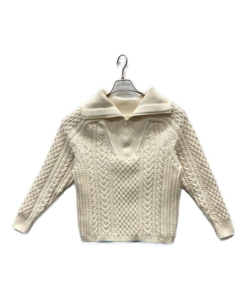 TAN（タン）TAN (タン) SPONDISH CABLE HALF ZIP NECK PULLOVER ホワイト サイズ:Ｆの古着・服飾アイテム