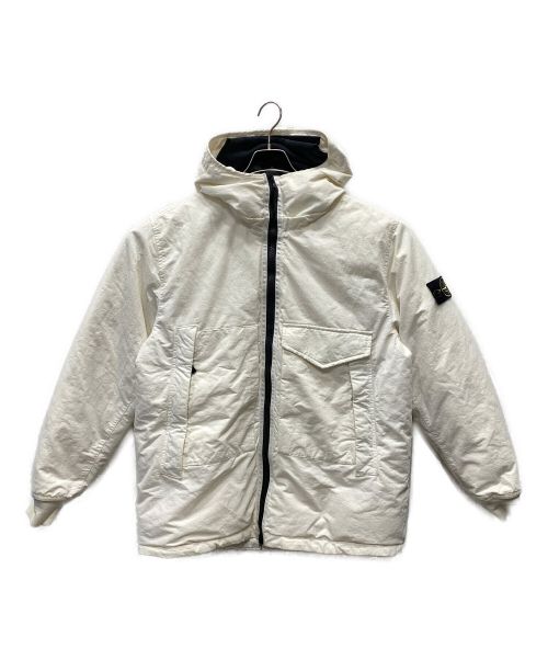 STONE ISLAND（ストーンアイランド）STONE ISLAND (ストーンアイランド) OPAQUE NYLON TWILL DOWN JACKET ホワイト サイズ:Lの古着・服飾アイテム