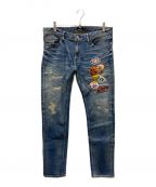 TMTティーエムティー）の古着「HYBRID-STRETCH WAPPEN 5P TAPERD DENIM」｜ブルー