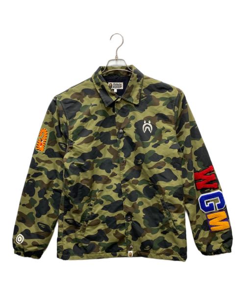 A BATHING APE（アベイシングエイプ）A BATHING APE (アベイシングエイプ) SHARK COACH JACKET グリーン サイズ:Ｌの古着・服飾アイテム