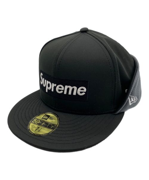 SUPREME（シュプリーム）Supreme (シュプリーム) New Era (ニューエラ) WINDSTOPPER EARFLAP LOGO CAP ブラック サイズ:73/8の古着・服飾アイテム