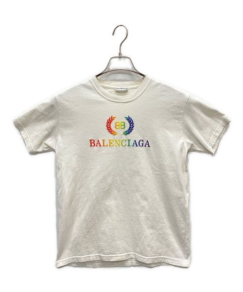 BALENCIAGA（バレンシアガ）BALENCIAGA (バレンシアガ) ロゴプリントTシャツ ホワイト サイズ:Mの古着・服飾アイテム