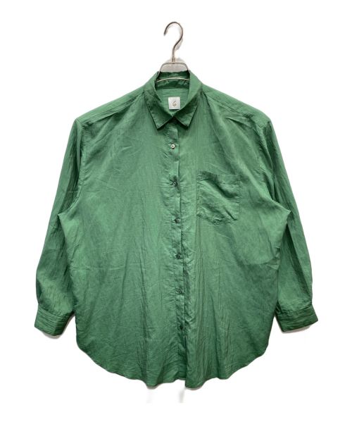 6(ROKU) BEAUTY&YOUTH（ロク ビューティーアンドユース）6(ROKU) BEAUTY&YOUTH (ロク ビューティーアンドユース) NYLON SILK SHIRT グリーン サイズ:Mの古着・服飾アイテム