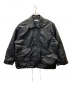 WYM LIDNMウィム バイ リドム）の古着「FAUX LEATHER MILITARY BLOUSON」｜ブラック