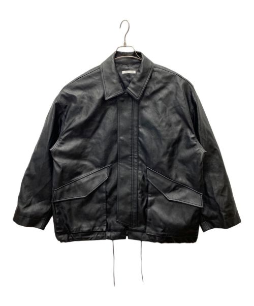 WYM LIDNM（ウィム バイ リドム）WYM LIDNM (ウィム バイ リドム) FAUX LEATHER MILITARY BLOUSON ブラック サイズ:Sの古着・服飾アイテム