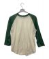 6(ROKU) BEAUTY&YOUTH (ロク ビューティーアンドユース) SHEER RAGLAN SLEEVE T-SHIRT グリーン×ベージュ サイズ:　：6000円