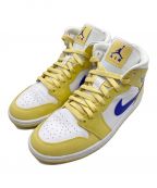 NIKEナイキ）の古着「WMNS AIR JORDAN 1 MID」｜イエロー×ホワイト