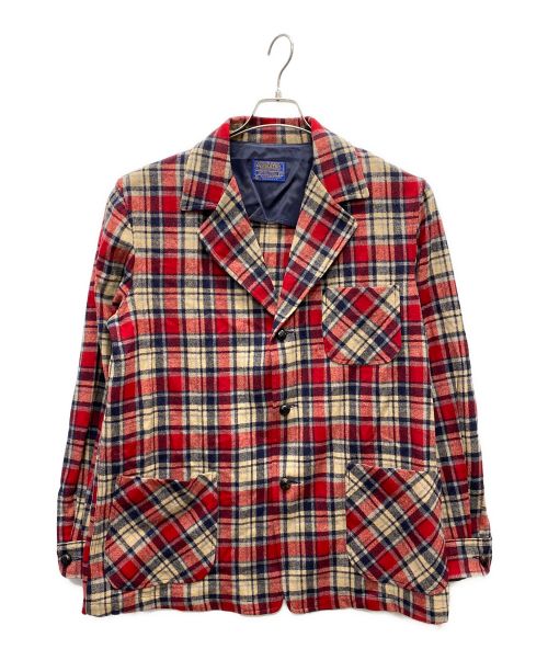 PENDLETON（ペンドルトン）PENDLETON (ペンドルトン) ウールチェックジャケット レッド サイズ:Lの古着・服飾アイテム