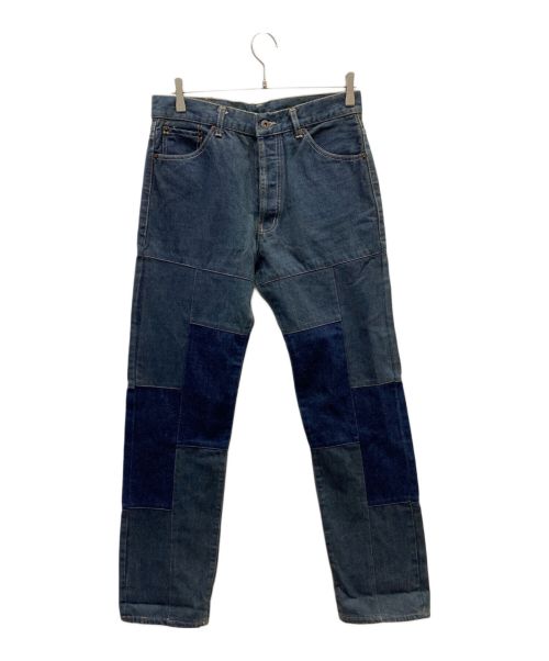 Kappa Jeans（カッパジーンズ）Kappa Jeans (カッパジーンズ) パッチワークデニムパンツ ブルー サイズ:W３３×L３５の古着・服飾アイテム