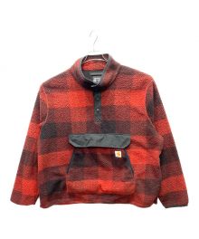 CarHartt（カーハート）の古着「Relaxed Fit Fleece Pullover」｜レッド×ブラック