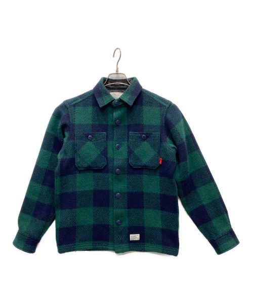 WTAPS（ダブルタップス）WTAPS (ダブルタップス) UNION L/Sシャツ グリーン×ネイビー サイズ:記載なしの古着・服飾アイテム