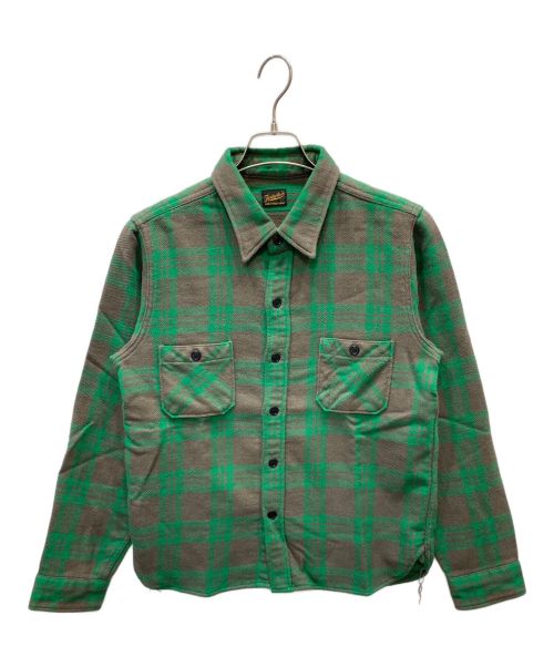 TENDERLOIN（テンダーロイン）TENDERLOIN (テンダーロイン) T-HEAVY FLANNEL CHECK SHT グリーン×ブラウン サイズ:XSの古着・服飾アイテム