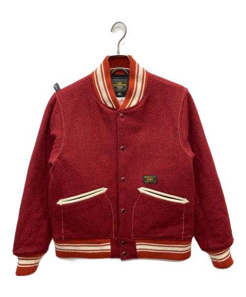 WTAPS（ダブルタップス）WTAPS (ダブルタップス) Harris Tweed (ハリスツイード) コラボVARSITY JACKET レッド サイズ:Sの古着・服飾アイテム