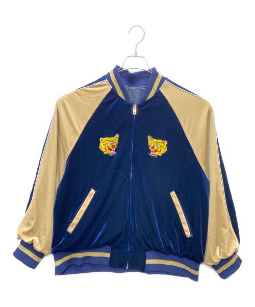 M TO R（ムウトアール）M TO R (ムウトアール) TIGER EMBROIDERY VELOR SOUVENIR JACKET ネイビー サイズ:40の古着・服飾アイテム