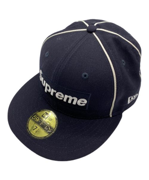 New Era（ニューエラ）New Era (ニューエラ) Supreme (シュプリーム) PIPING BOX LOGO NEW ERA ネイビー サイズ:7　1/4の古着・服飾アイテム