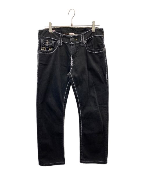 TRUE RELIGION（トゥルー レリジョン）TRUE RELIGION (トゥルー レリジョン) ステッチブラックブーツカットデニム ブルー サイズ:30の古着・服飾アイテム