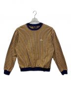 stussyステューシー）の古着「21AW Vertical Dot Striped L/S Crew」｜イエロー