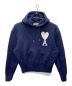 AMI Alexandre Mattiussi（アミ アレクサンドル マテュッシ）の古着「BIG HEART LOGO HOODIE KNIT」｜ネイビー