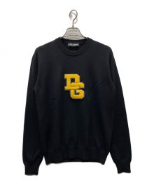 DOLCE & GABBANA（ドルチェ＆ガッバーナ）の古着「バーシティ パッチ クルーネック セーター」｜ブラック