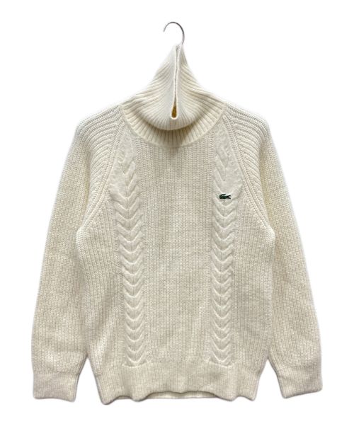 LACOSTE（ラコステ）LACOSTE (ラコステ) アルパカブレンドタートルネックケーブルセーター アイボリー サイズ:Sの古着・服飾アイテム