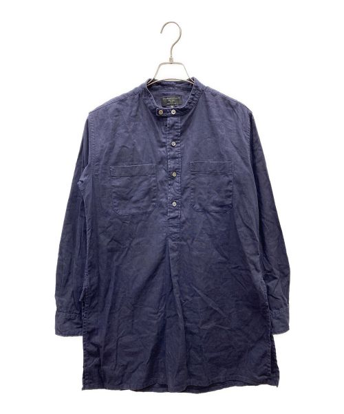 Engineered Garments（エンジニアド ガーメンツ）Engineered Garments (エンジニアド ガーメンツ) FREAK'S STORE (フリークスストア) コットンリネンバンドカラーロングプルオーバーシャツ ネイビー サイズ:Sの古着・服飾アイテム