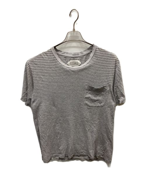 Maison Margiela（メゾンマルジェラ）Maison Margiela (メゾンマルジェラ) ボーダーTシャツ グレー サイズ:46の古着・服飾アイテム