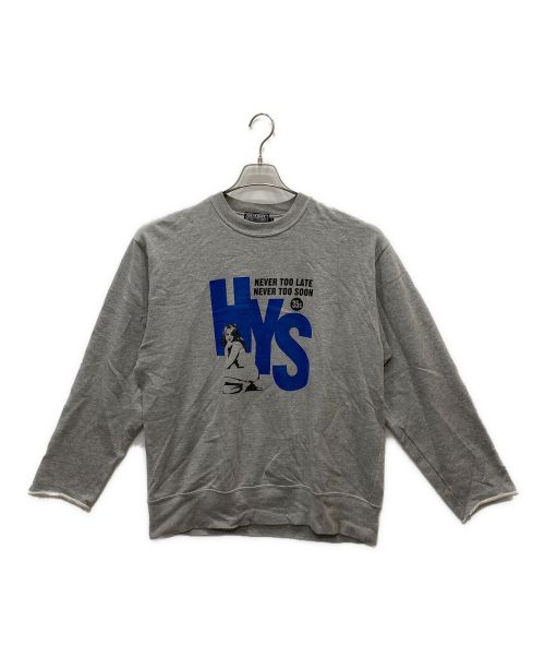 Hysteric Glamour（ヒステリックグラマー）Hysteric Glamour (ヒステリックグラマー) NEVER TOO LATE スウェット グレー サイズ:Ｌの古着・服飾アイテム