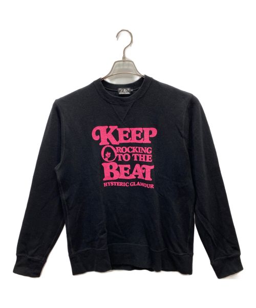 Hysteric Glamour（ヒステリックグラマー）Hysteric Glamour (ヒステリックグラマー) KEEP BEAT ガールロゴウールコットンスウェット ブラック サイズ:Ｌの古着・服飾アイテム