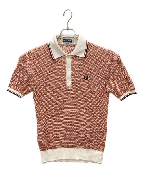 FRED PERRY（フレッドペリー）FRED PERRY (フレッドペリー) テクスチャニットシャツ レッド サイズ:38の古着・服飾アイテム