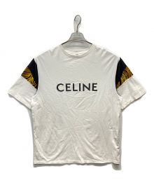 CELINE（セリーヌ）の古着「レオパード切替 クルーネック半袖Tシャツ」｜ホワイト