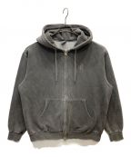 mahagridマハグリッド）の古着「SUN LOGO PIGMENT ZIP UP HOODIE」｜グレー