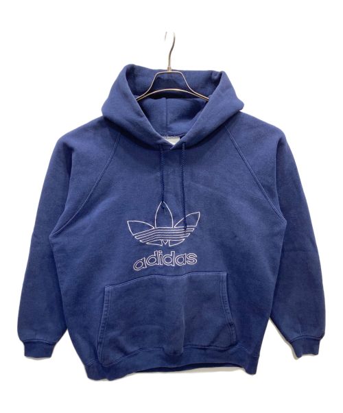 adidas（アディダス）adidas (アディダス) センターロゴ刺繍プルオーバーパーカー ネイビー サイズ:Mの古着・服飾アイテム