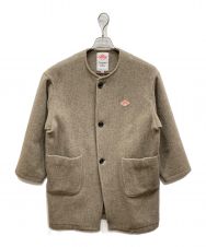 DANTON (ダントン) COLLARLESS CREW NECK COAT ベージュ サイズ:M