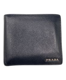 PRADA（プラダ）の古着「サフィアーノコンパクトウォレット」｜ブラック