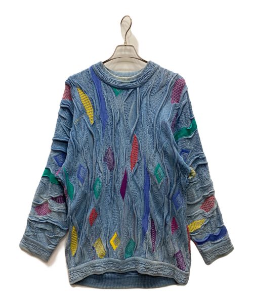 coogi BLUES（クージー）coogi BLUES (クージー) 3Dニット ブルー サイズ:Sの古着・服飾アイテム