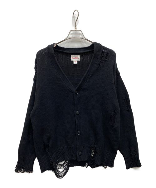 KAMIYA（カミヤ）KAMIYA (カミヤ) Distressed Knit Cardigan ブラック サイズ:Sの古着・服飾アイテム