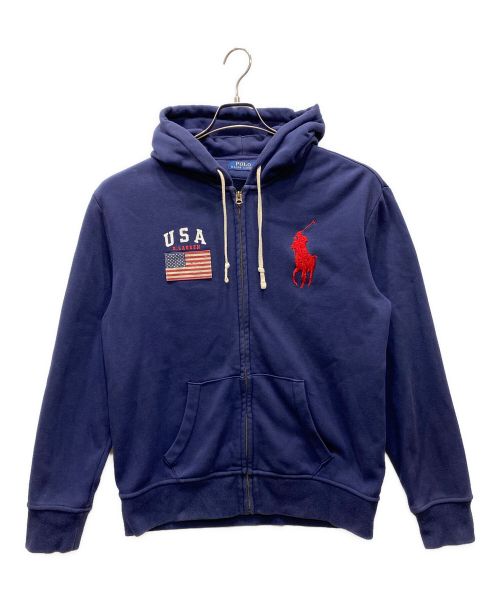 POLO RALPH LAUREN（ポロ・ラルフローレン）POLO RALPH LAUREN (ポロ・ラルフローレン) ジップパーカー ネイビー サイズ:Lの古着・服飾アイテム