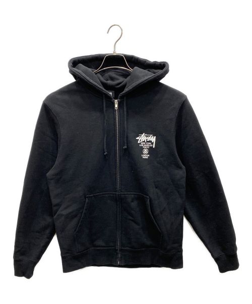 stussy（ステューシー）stussy (ステューシー) バックプリントジップパーカー ブラック サイズ:Sの古着・服飾アイテム