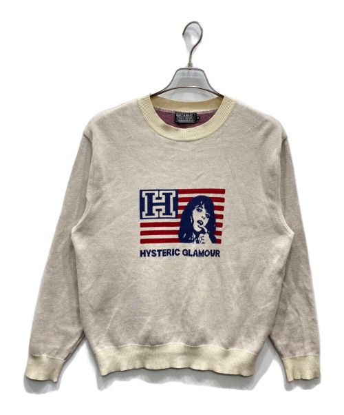 Hysteric Glamour（ヒステリックグラマー）Hysteric Glamour (ヒステリックグラマー) CREW NECK KNIT ベージュ サイズ:Mの古着・服飾アイテム